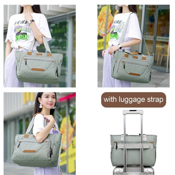Diaper Bag Tote for Women, Tote Diaper Bag with 16 Inch Laptop Compartment for M - Picture 2 of 7